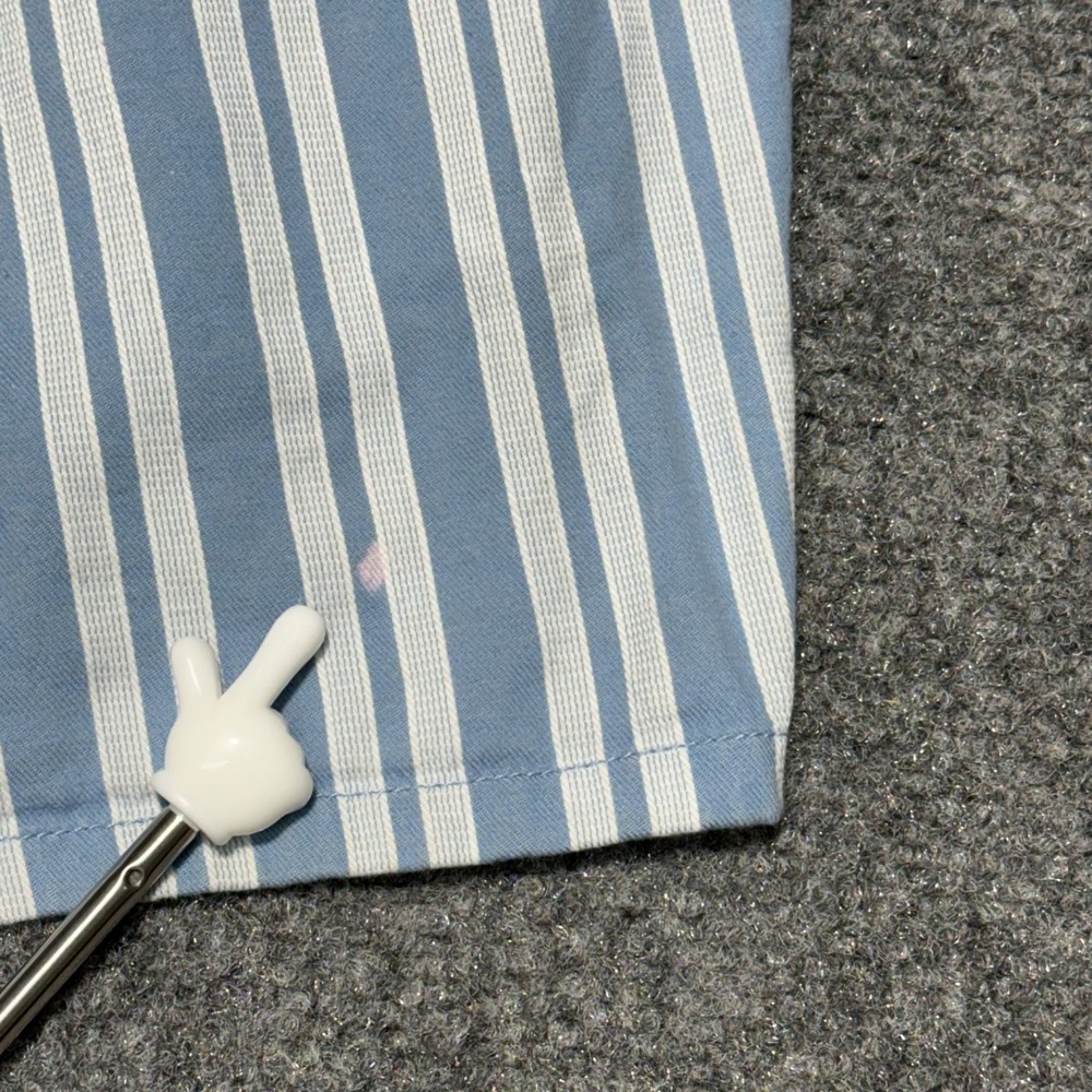 Polo Ralph Lauren Shorts Womens Large Blue White Striped Drawstring Prepster 3" - Picture 4 of 9
